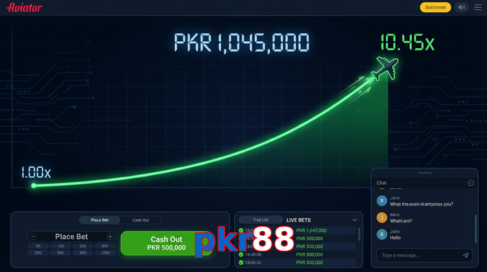 Main screen of Pkr88 aviator page for PK players