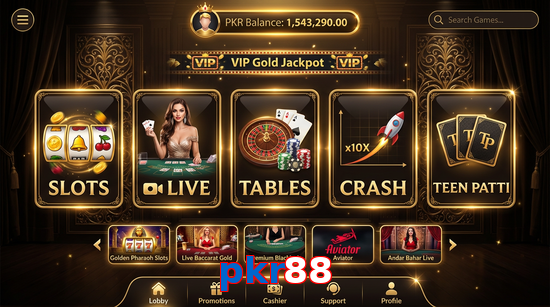 Main screen of Pkr88 casino page for PK players